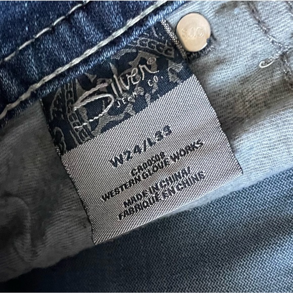 NWOT Silver Jeans Twisted Slit Ankle Bootcut Stretch Womens 24W 33L - Picture 13 of 15